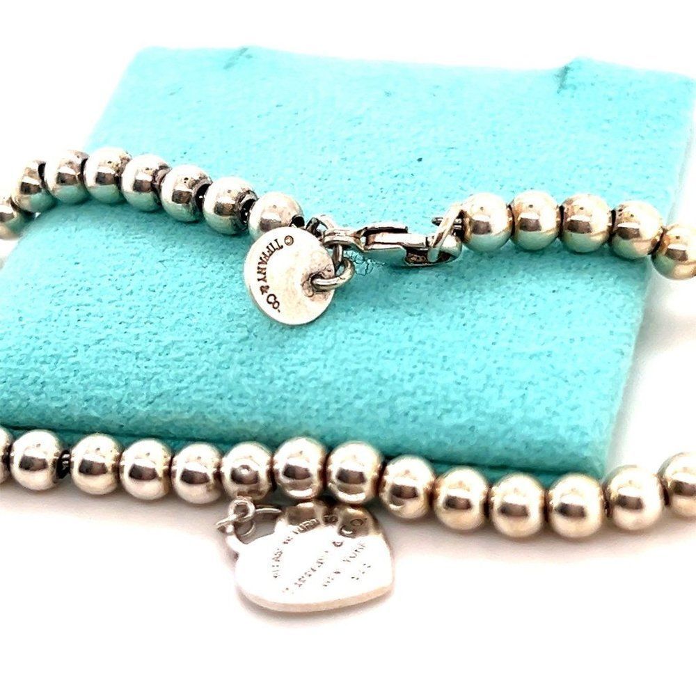 T&Co. 925 Mini Heart Tag Beaded Bracelet - Picture 9 of 11